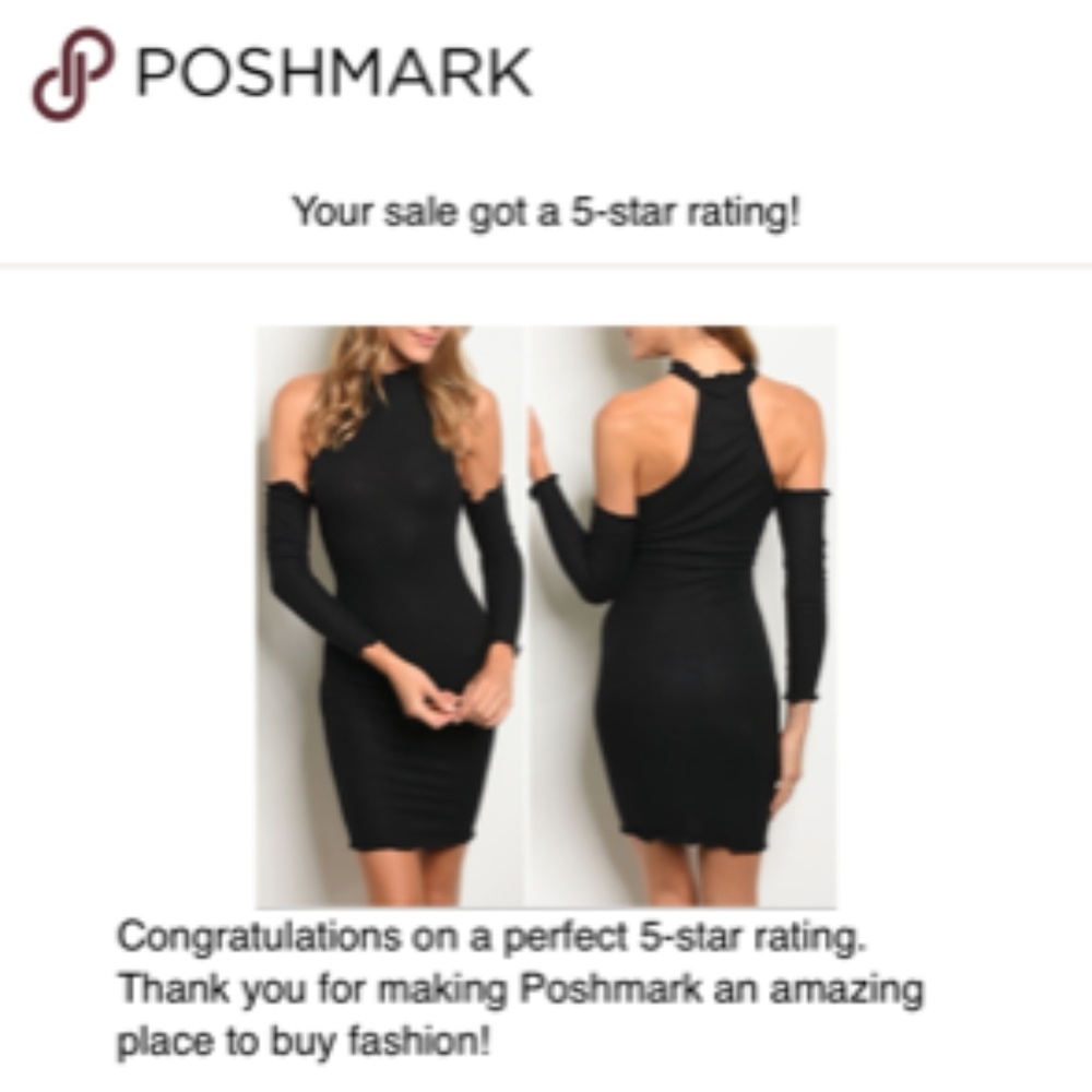 1 LEFT! COLD SHOULDER BLACK RIBBED DRESS! - Picture 2 of 3